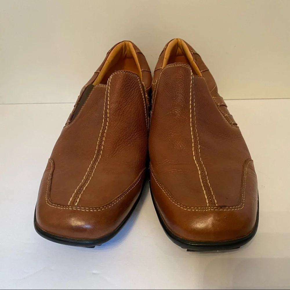 SANDRO MOSCOLONI MENS SHOES BROWN LEATHER SLIP ONS LOAFERS SIZE 11 D